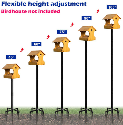 15-inch five-prong base delivers solid soil grip for wind.