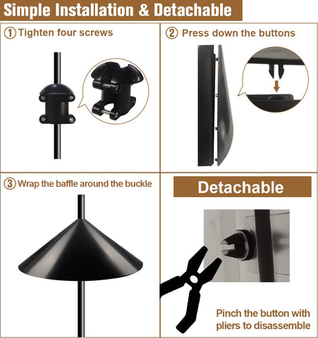 Garbuildman squirrel baffle setup shown with guidelines for placement