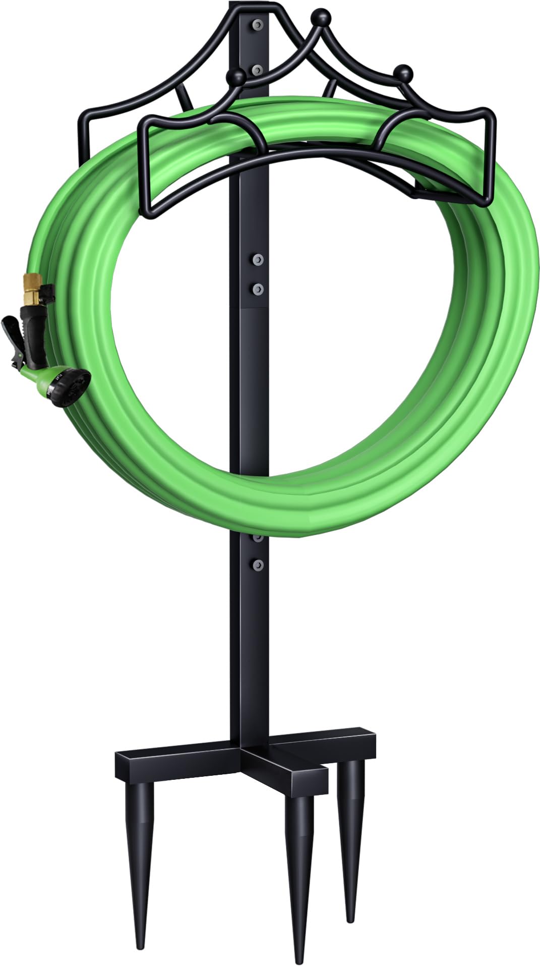 Garbuildman crown-design hose stand seen in a garden as a stylish storage solution