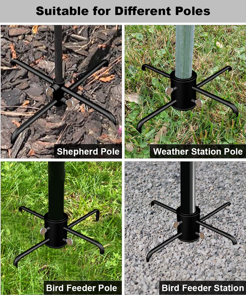 Easy-attach Garbuildman stabilizer enabling quick bird feeder pole setup.