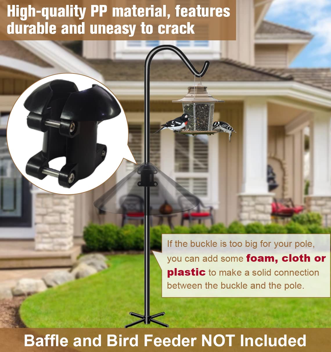 Garbuildman easy-installation with four screws secures the buckle on the rod.