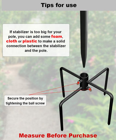 Garbuildman stabilizer showing 2-prong option for flexible support.