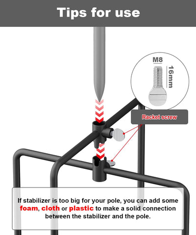Garbuildman 4-prong base delivers extra stability for taller setups.