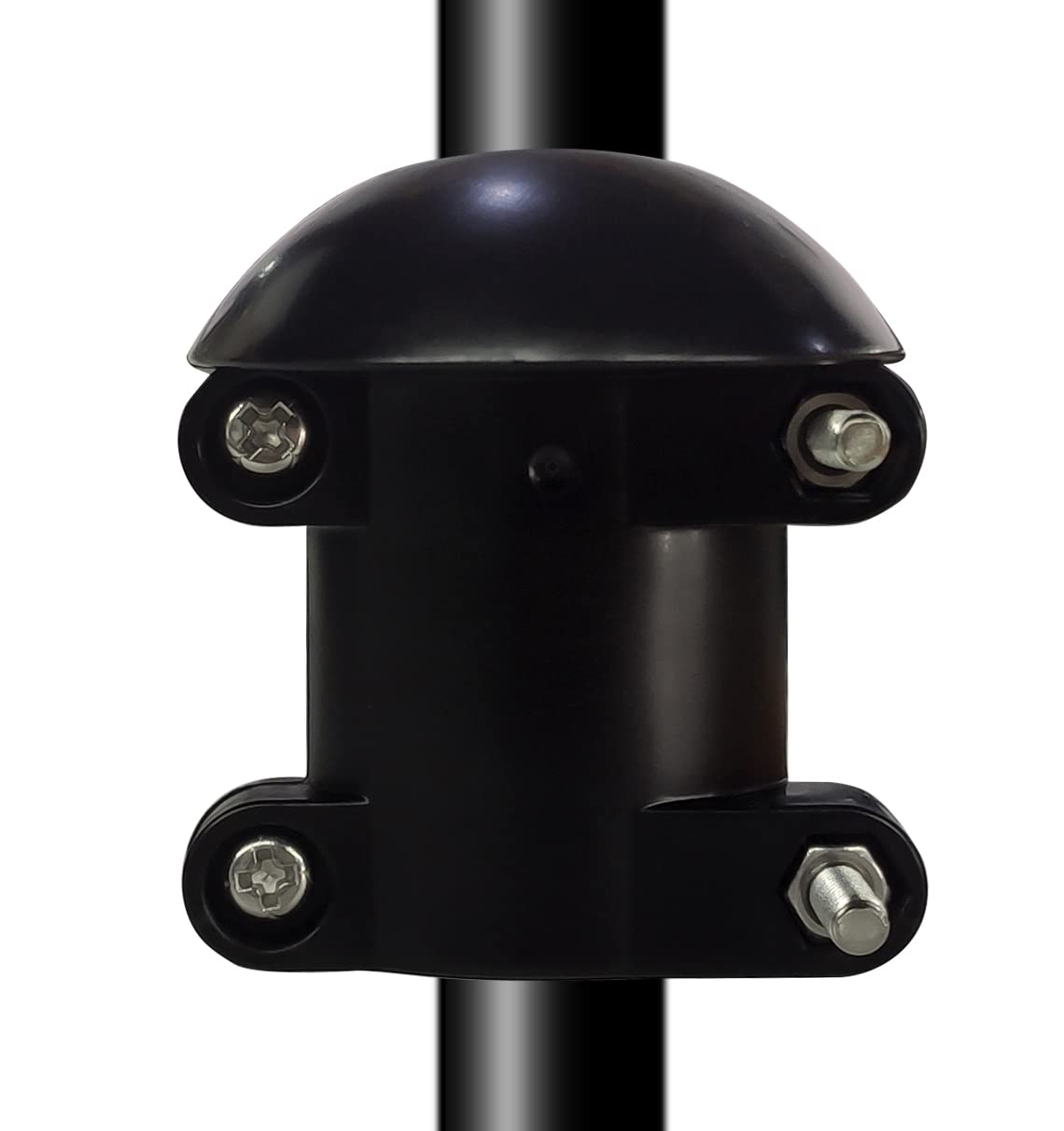 Garbuildman squirrel-baffle buckle attachment secures firmly to a bird feeder pole for reliable use.