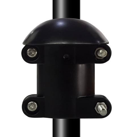 Garbuildman squirrel-baffle buckle attachment secures firmly to a bird feeder pole for reliable use.