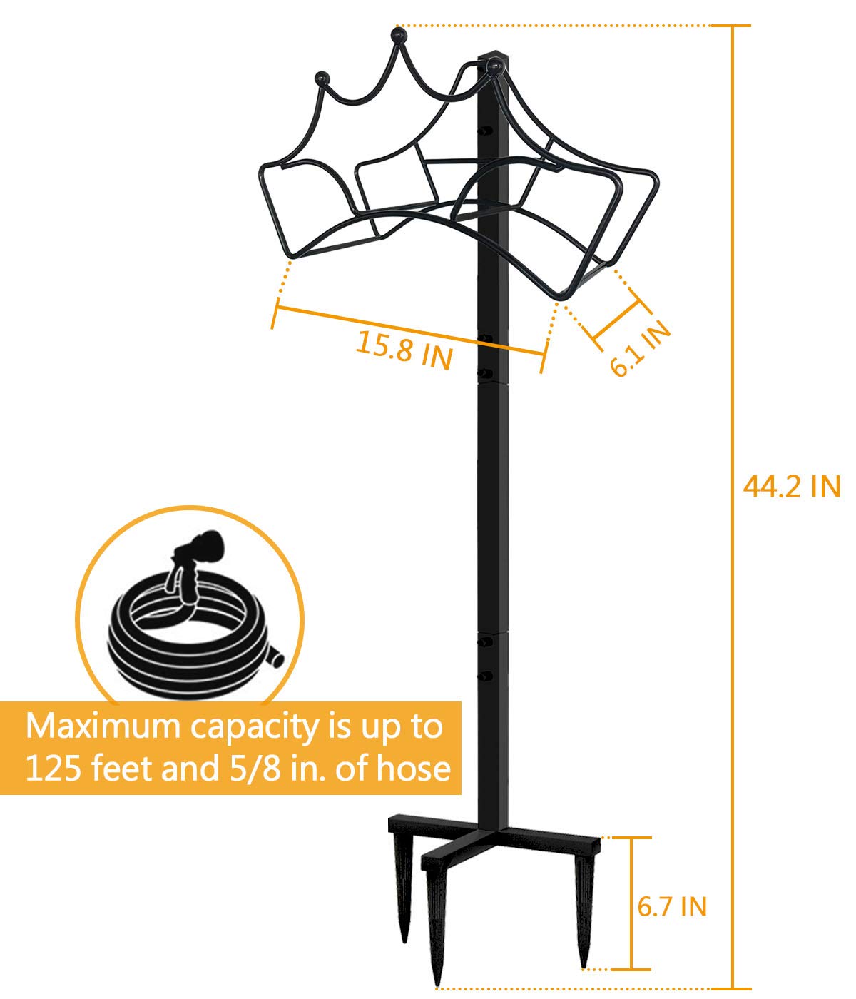 Garbuildman steel rustproof finish hose stand ready for all-season outdoor use