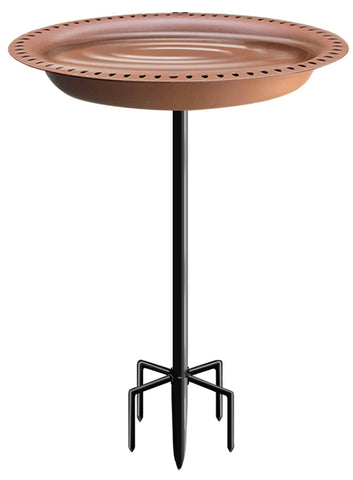 Garbuildman upgraded 5-prong base bird bath with stake for stable outdoor use.