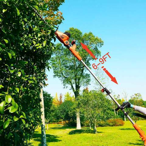 Garcare corded 600W motor maintains steady pruning power.