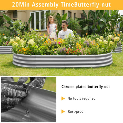 Gardeal Garden Bed Durable Steel construction shows long-lasting rust resistance.