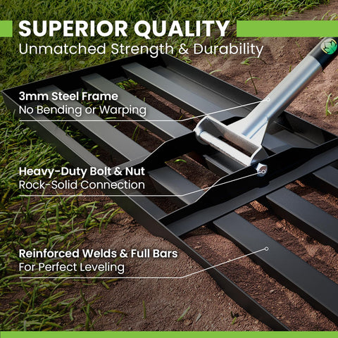 GARDEASE 78-inch handle enables efficient, one-person lawn coverage