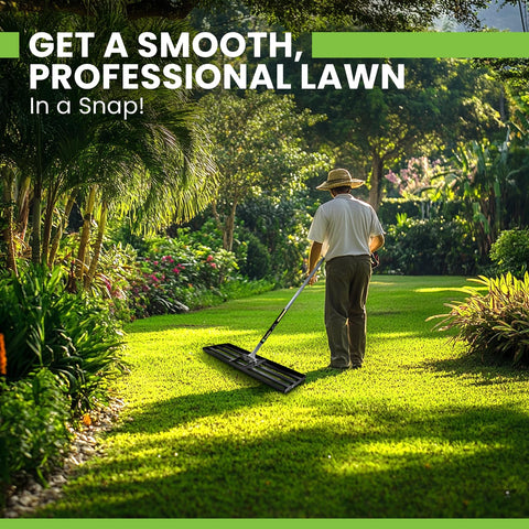 Gardease lawn leveling rake heavy-duty frame supports reliable leveling results.