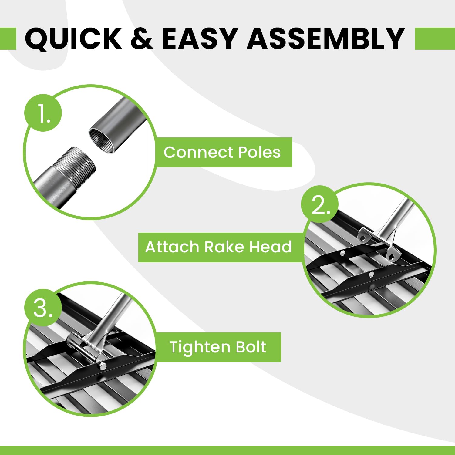Gardease lawn leveling rake rust-resistant coating protects outdoor use.
