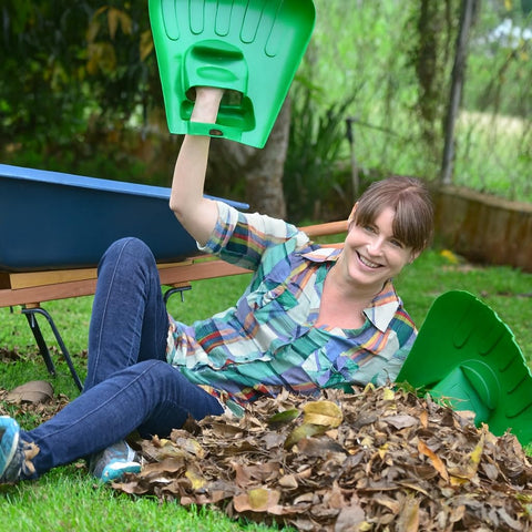 GARDEASE leaf scoops great for kids play area cleanup.