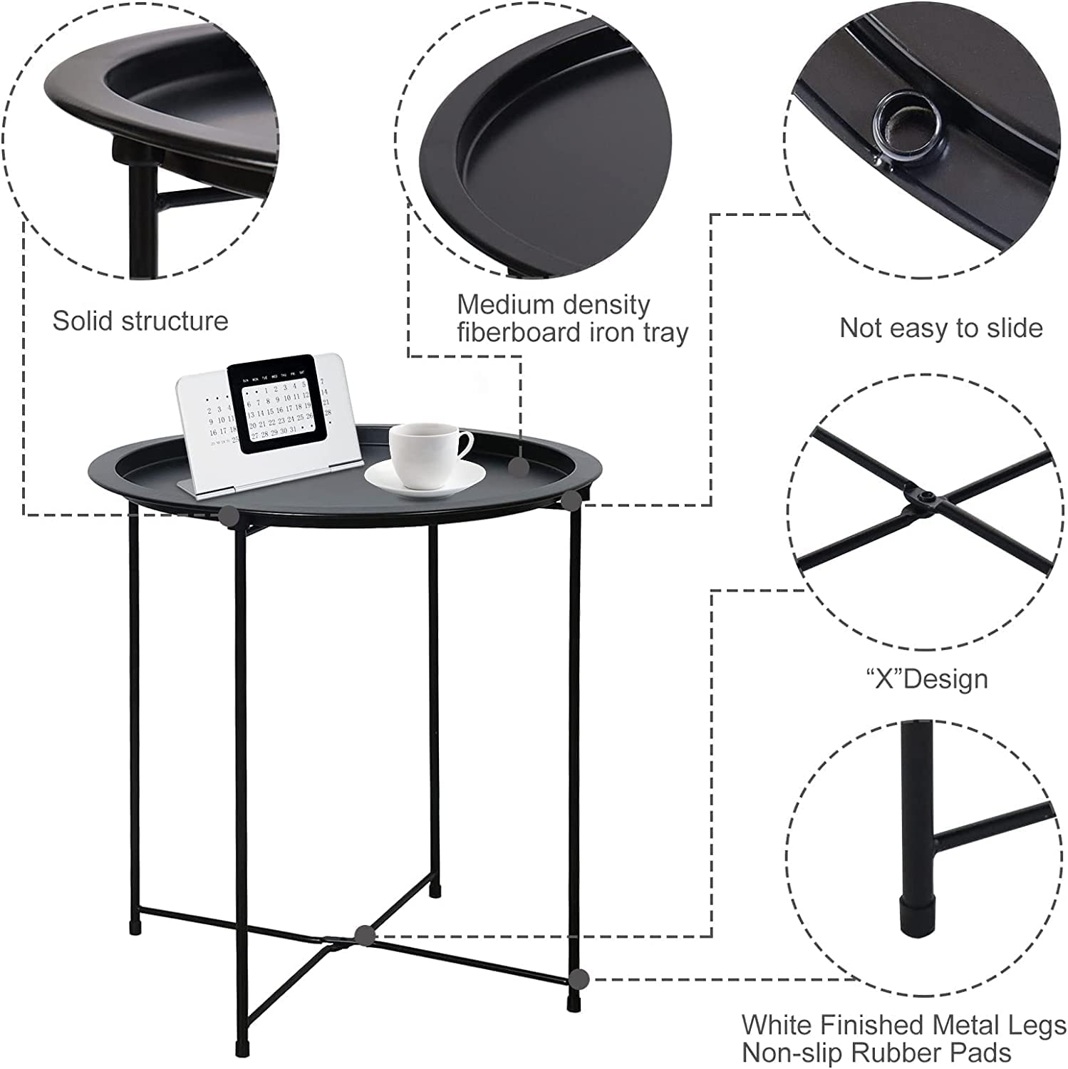 Garden 4 you snack table beside sofa supports casual snacking.