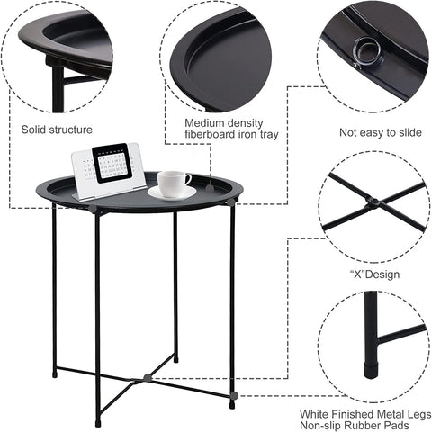 Garden 4 you snack table beside sofa supports casual snacking.