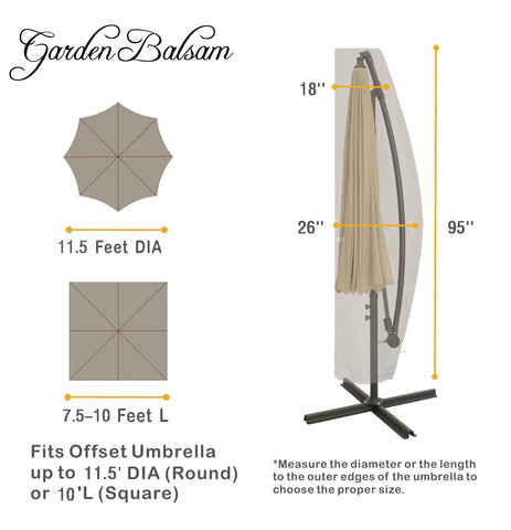 Garden Balsam curved cantilever umbrella cover protects the curved canopy from weather.