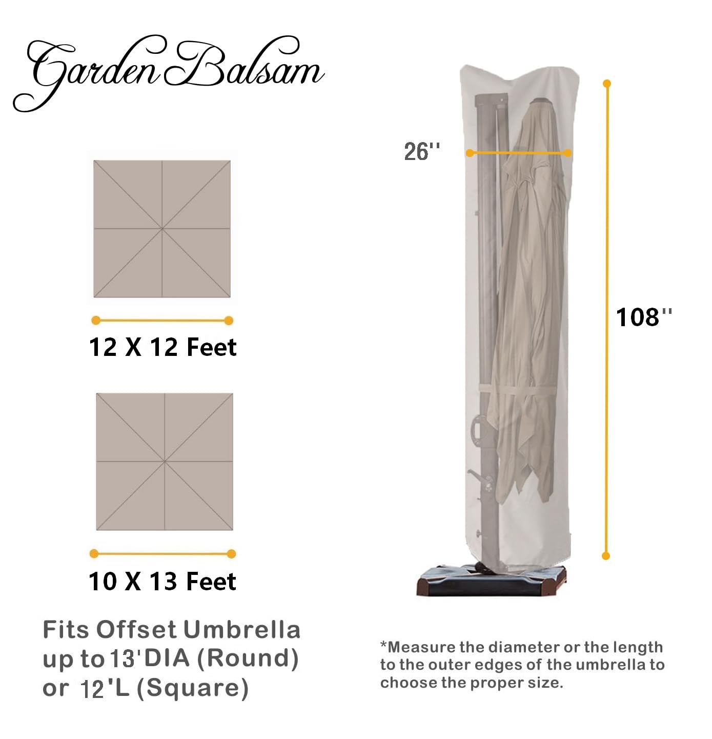 Garden Balsam cover shows inner coating for extra durability in the elements