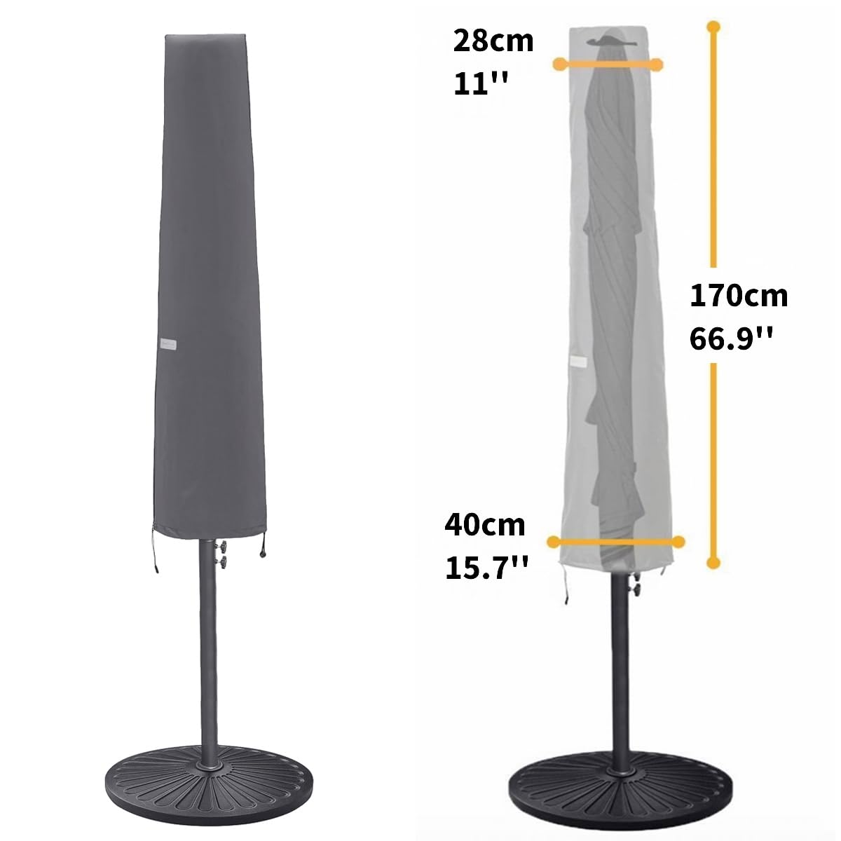 Garden Balsam waterproof polyester umbrella cover keeps your umbrella dry.