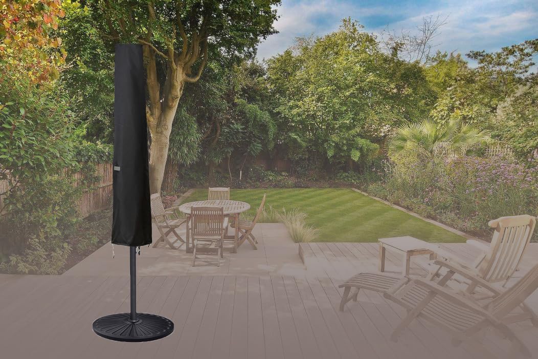 Garden Balsam umbrella cover weather protection ideal for year-round patio use.