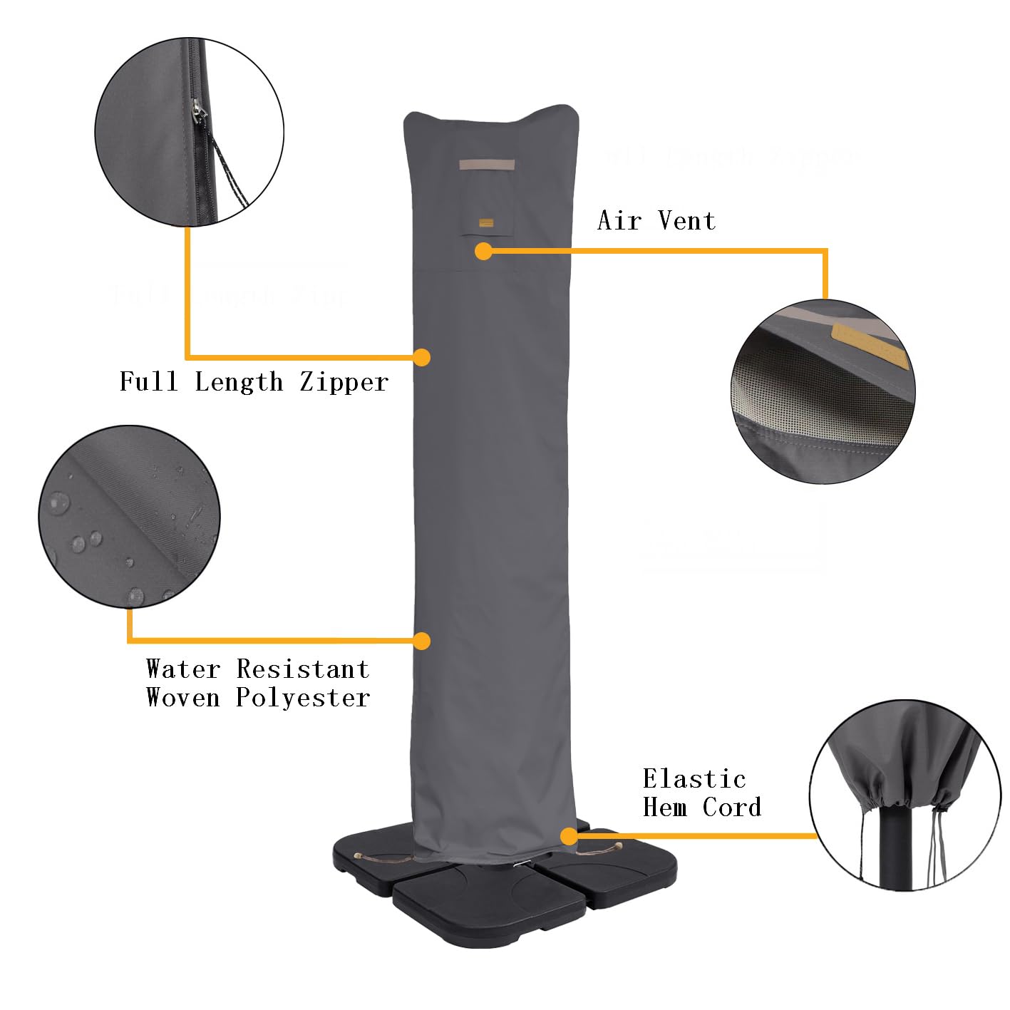 Garden Balsam zipper coverage enables quick on-off for seasonal storage.