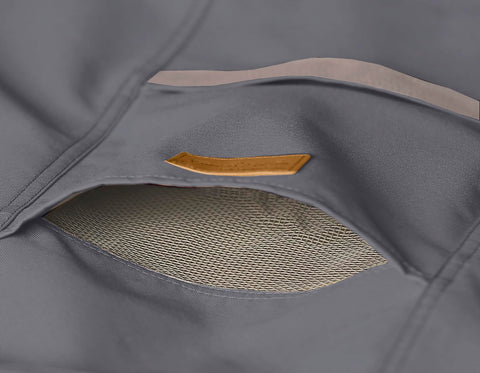 Garden Balsam water-resistant fabric protects cushions and canopy from moisture.