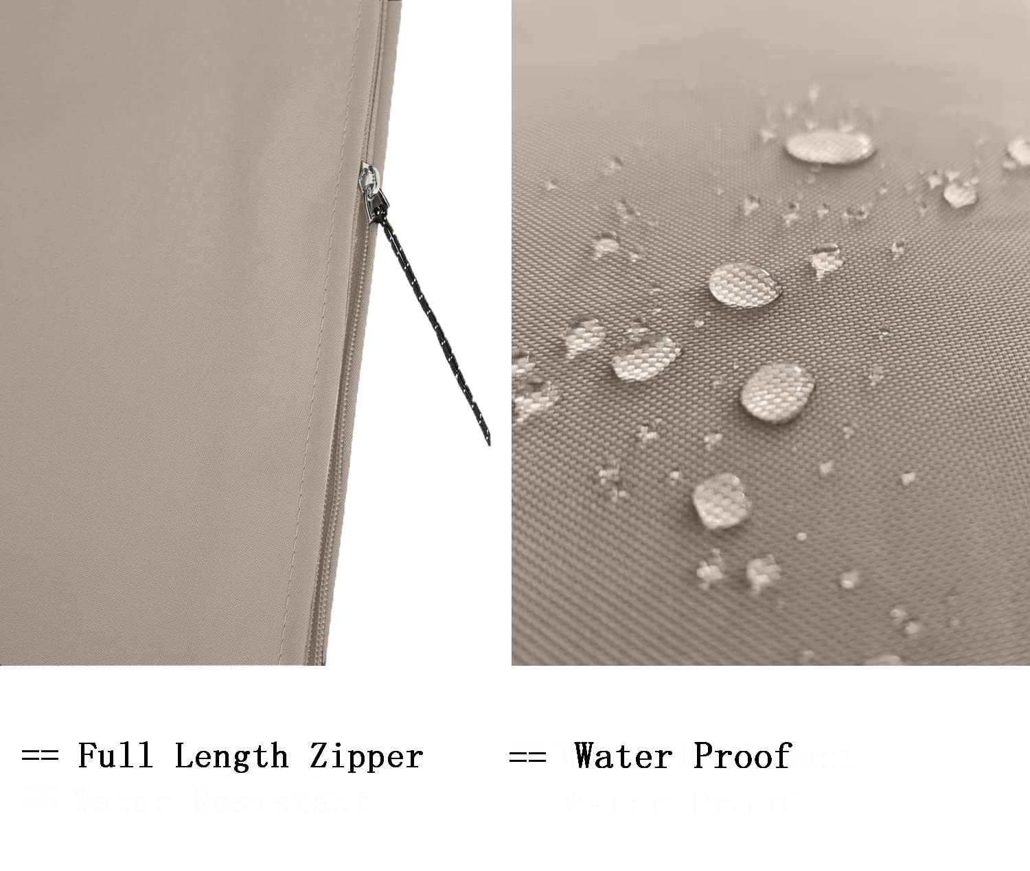 Garden Balsam waterproof Oxford fabric keeps umbrella dry and colors from fading.
