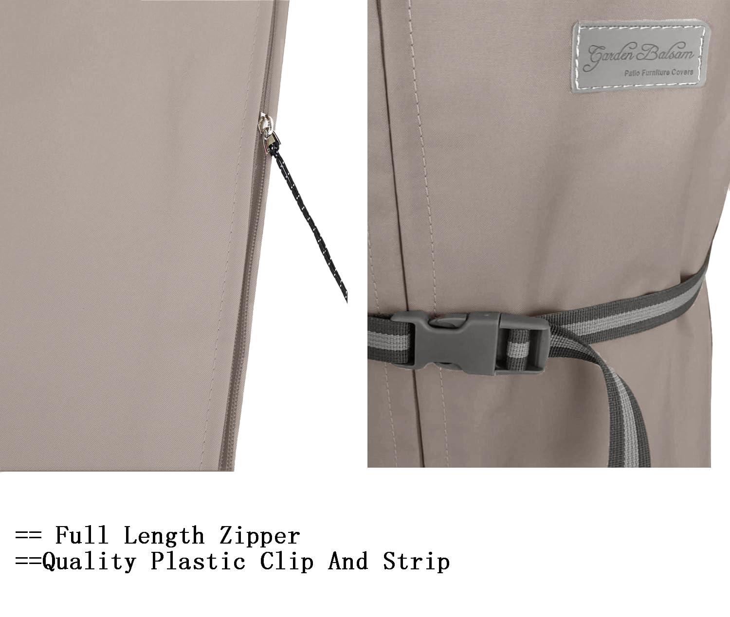 Garden Balsam wind-resistant cover with drawstring bottom stays secure in breezes