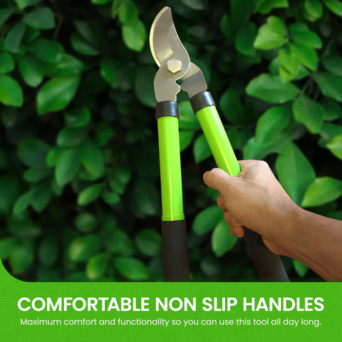 Garden Guru Bypass Loppers hardened steel blades for durable, precise pruning.