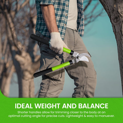 Garden Guru Bypass Loppers one-and-a-half-inch cutting capacity for mid-size branches.