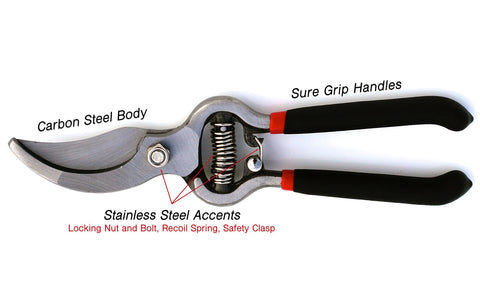 Garden Guru Classic Bypass Pruner safety lock for secure storage