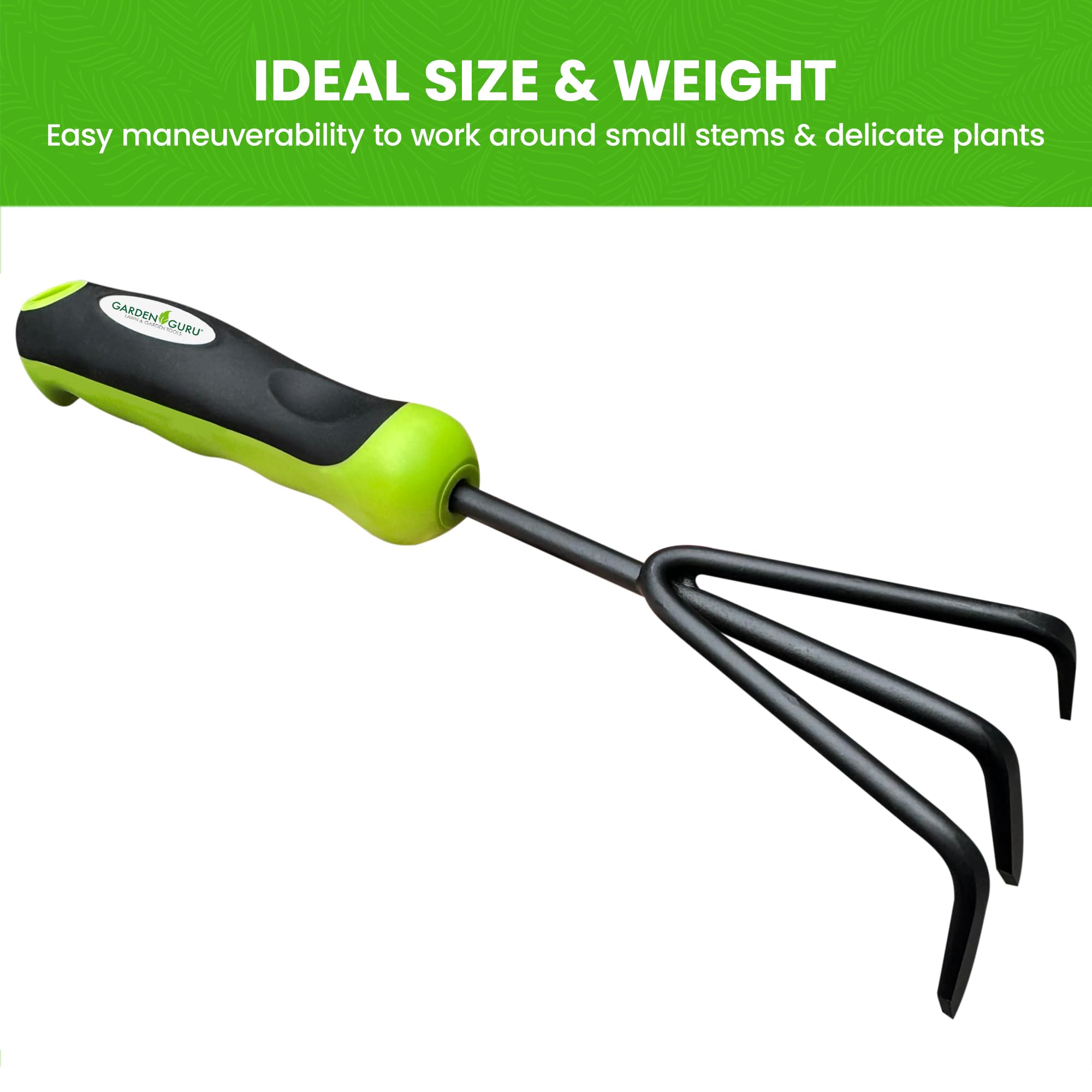 Garden Guru Ergonomic Handle provides comfortable grip during digging.