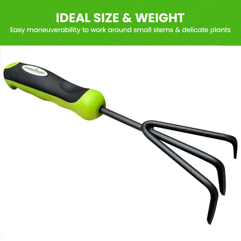 Garden Guru Ergonomic Handle provides comfortable grip during digging.