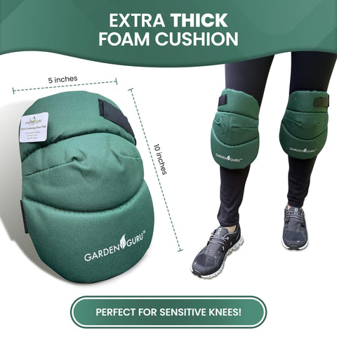 Garden Guru knee pads thick-foam-cushion deliver extra knee support.