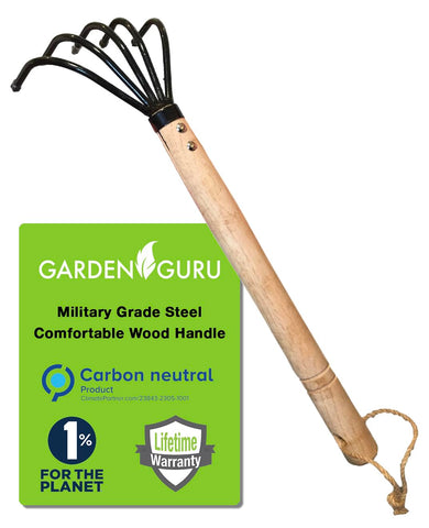 Garden Guru Ninja Claw 5-tine head loosens compact soil for easier planting