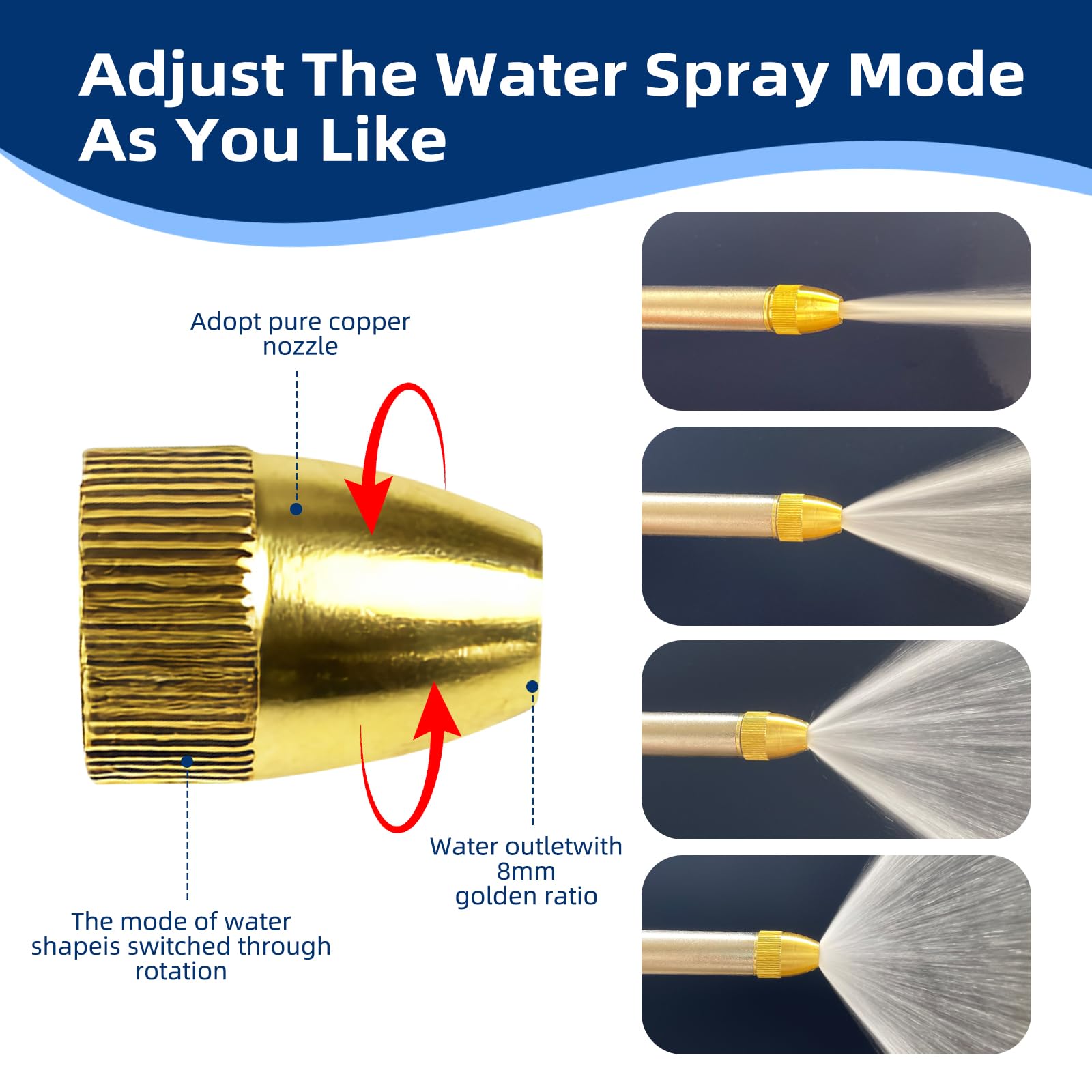 Garden Hose Nozzle continuous spray lock enabling fatigue-free cleaning