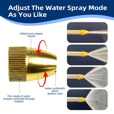 Garden Hose Nozzle continuous spray lock enabling fatigue-free cleaning