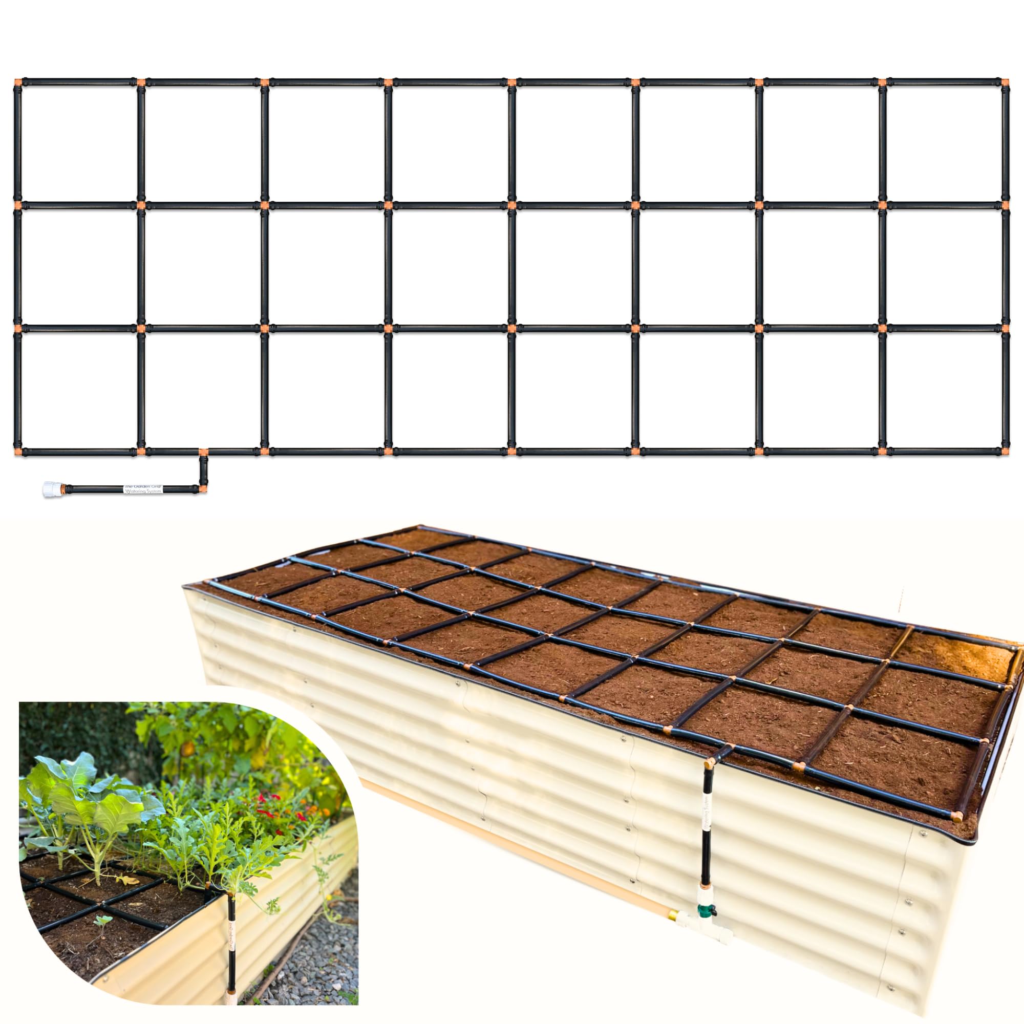 Garden In Minutes Garden Grid setup shows quick, tool-free installation for busy growers