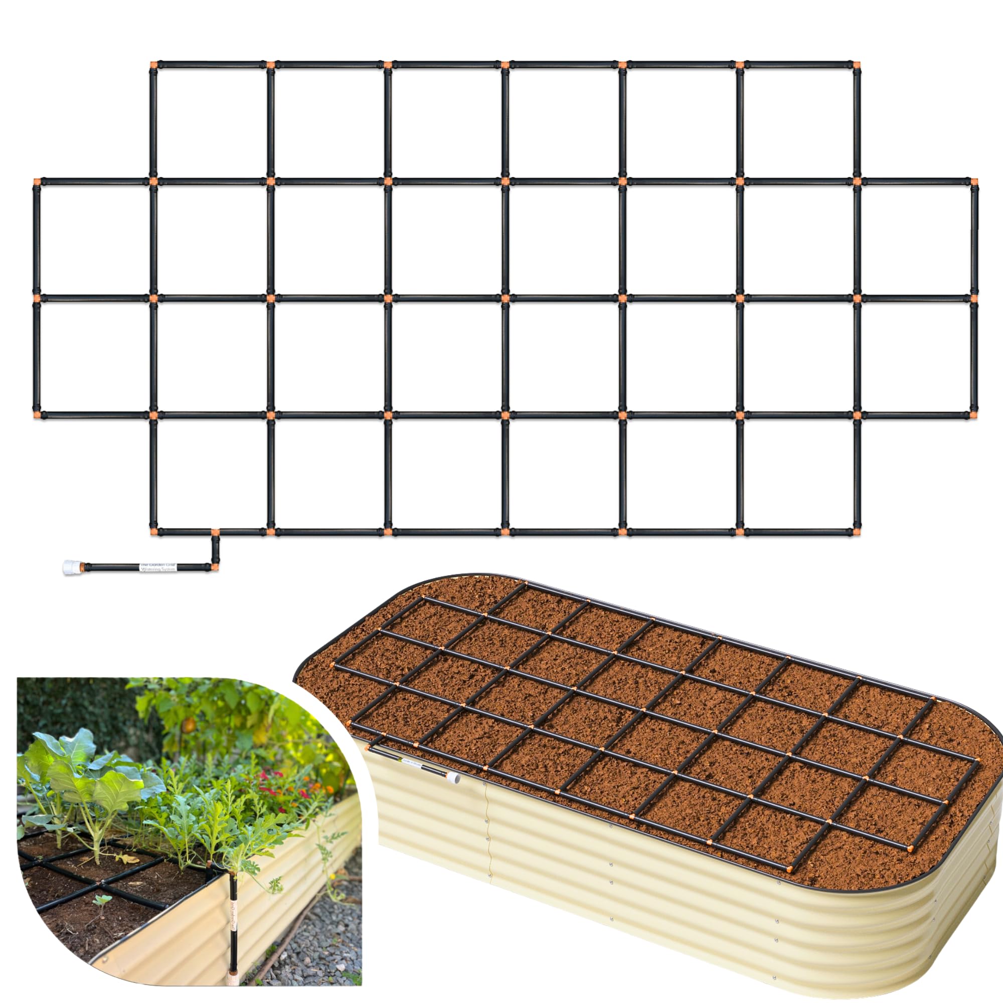 Garden In Minutes Garden Grid setup demonstrates quick, tool-free installation for raised beds.