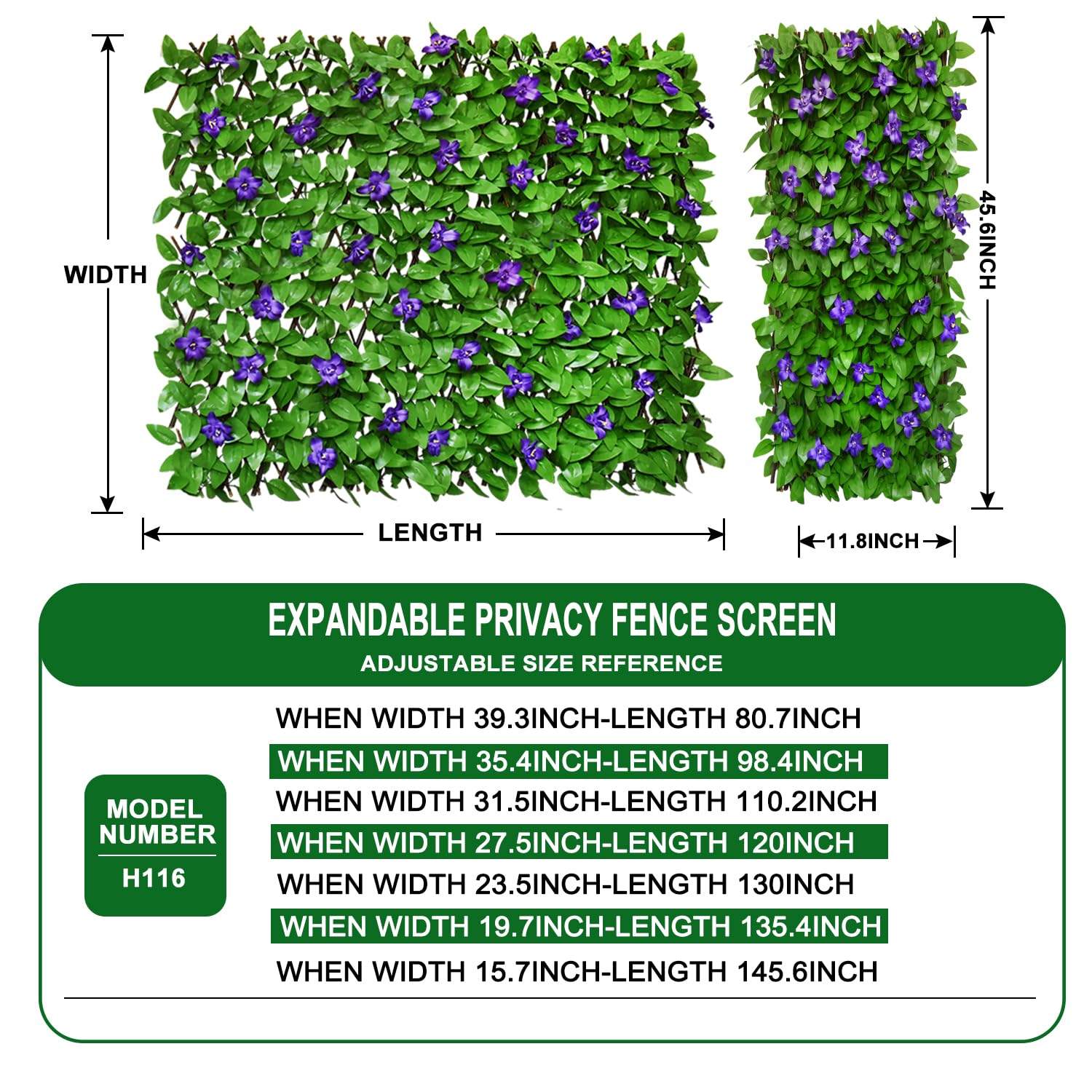 Garden Land faux ivy fence panel close-up adds natural texture to any wall.