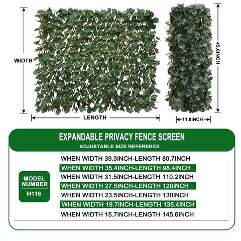 Garden Land faux ivy panel adds outdoor greenery and privacy to walls.