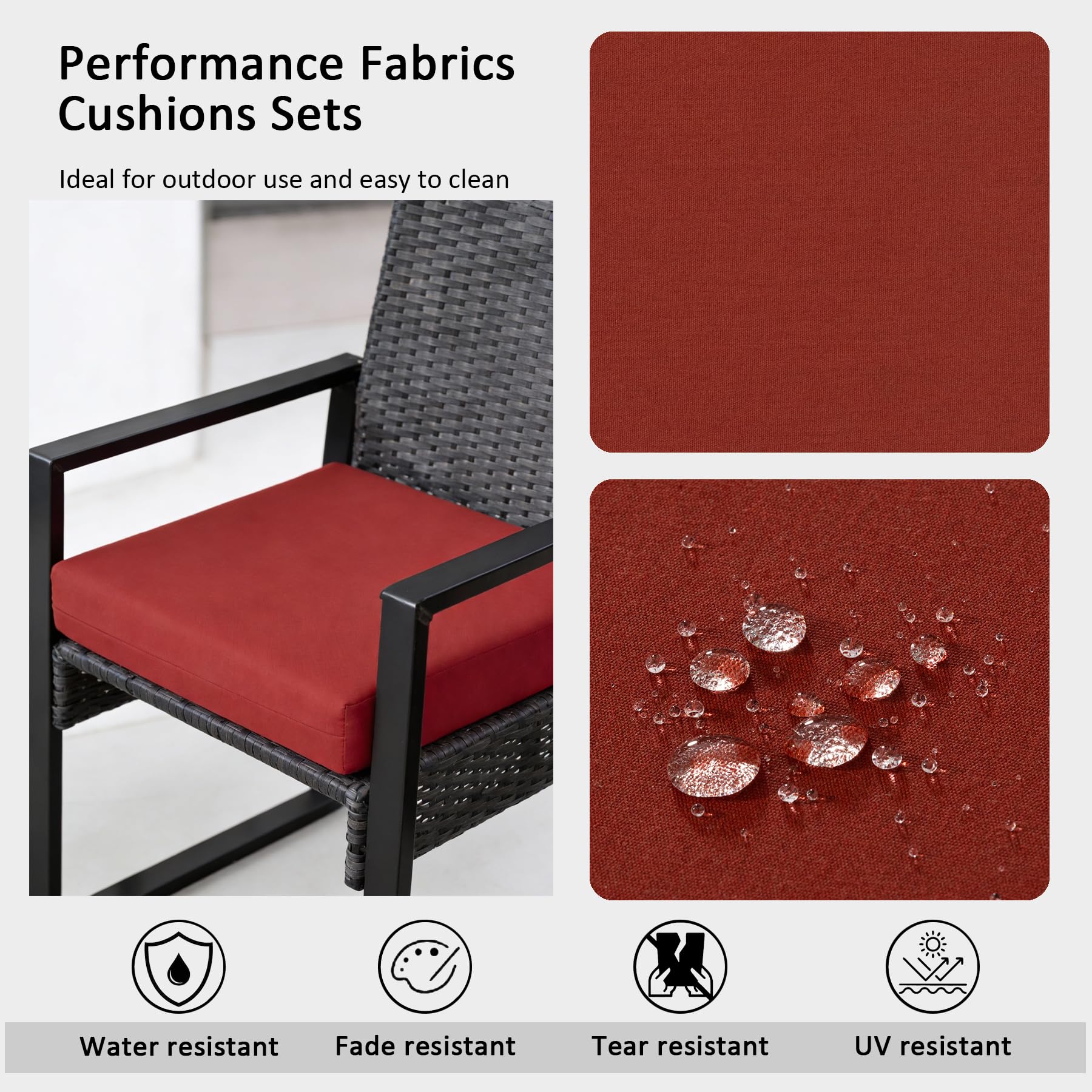 Garden Lucky Sunbrella cushion piping edge detail for durable finish.