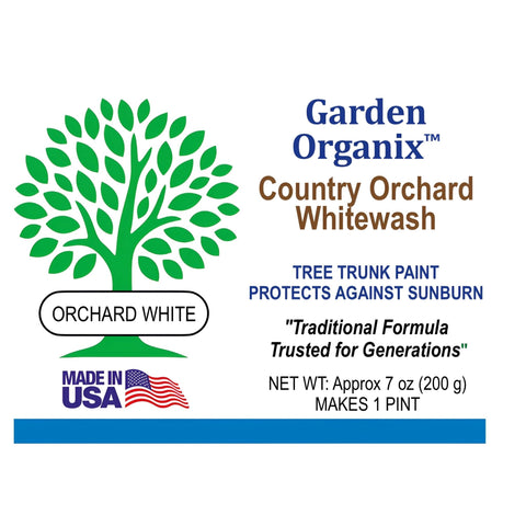 Garden Organix Country Orchard Whitewash Sun Shield on bark protection in action