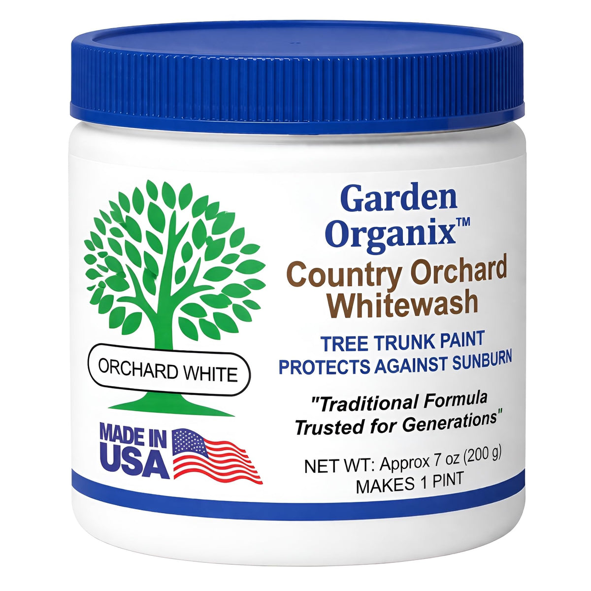 Garden Organix Country Orchard Whitewash Sun Shield bottle protects trunks from sunburn