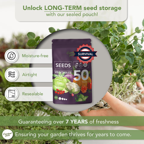 Garden Pack Heirloom Seeds Count offers broad selection.