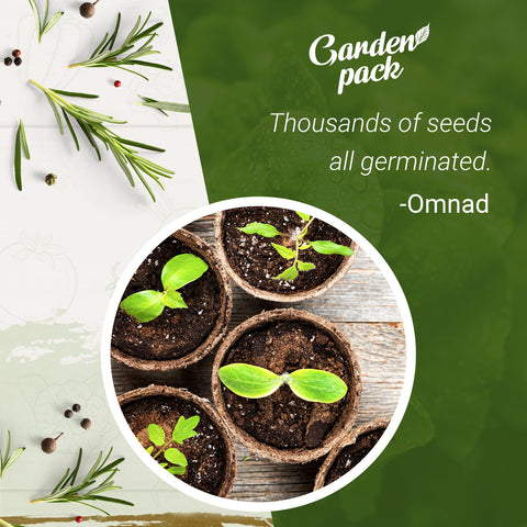 Garden Pack seeds with high germination and purity for reliable sprouting.