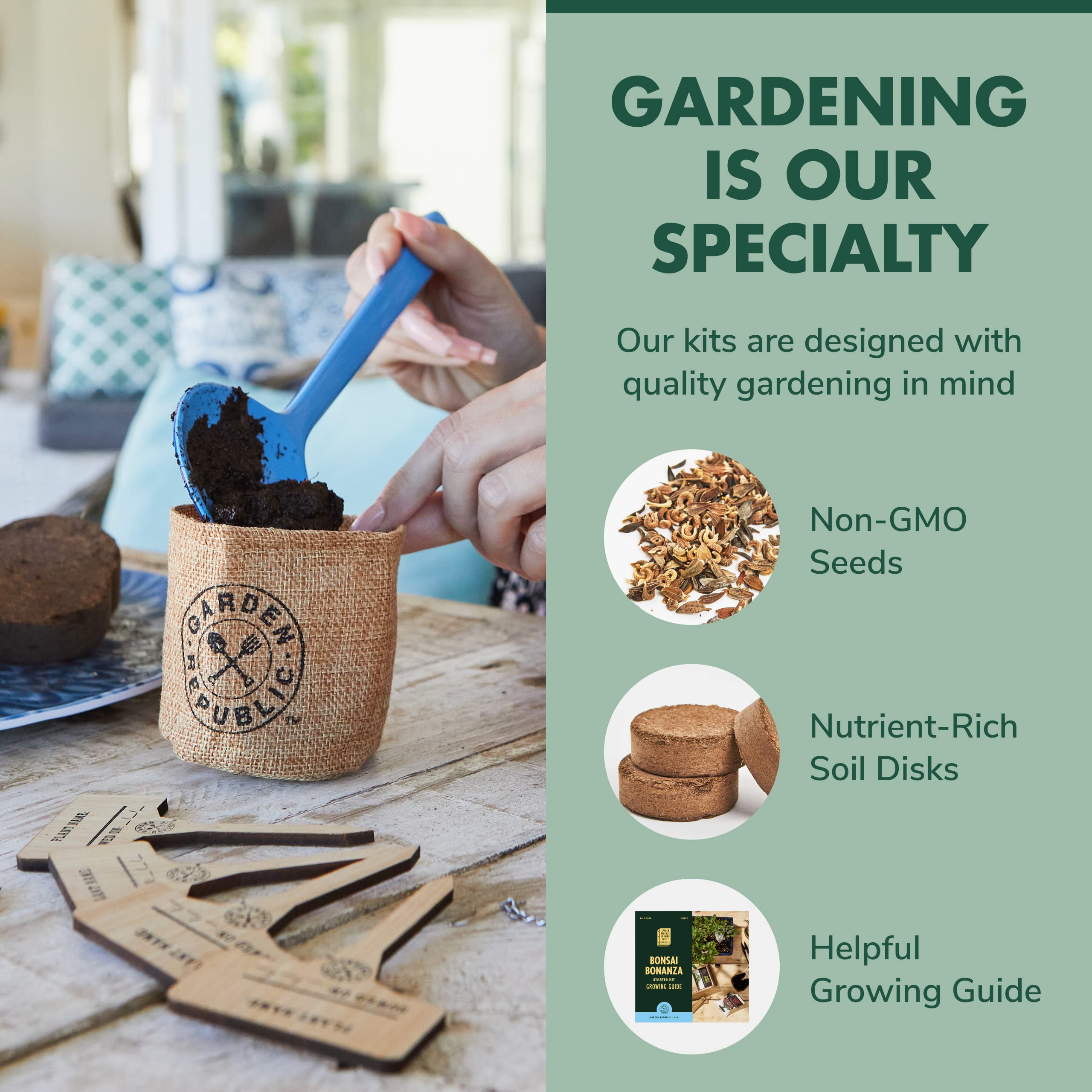 Garden Republic Grower Help Bot logo signals available expert support.