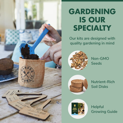Garden Republic Grower Help Bot logo signals available expert support.