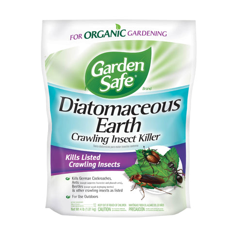 Garden Safe diatomaceous earth crawling insect killer bottle front for organic gardening