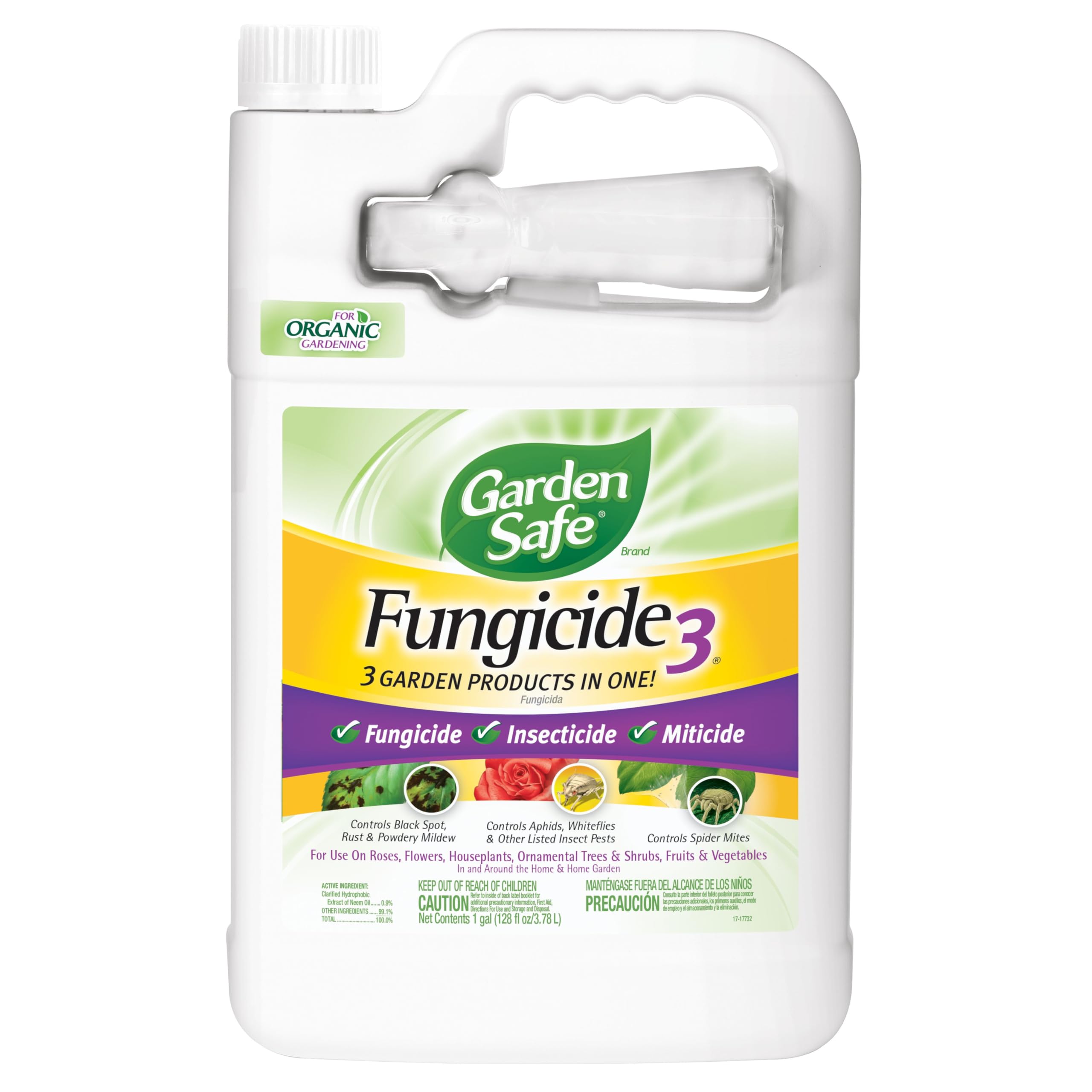 Garden Safe Fungicide3 bottle ready for organic garden protection.
