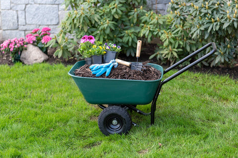 Garden Star 300-pound capacity handles mulch, soil, rocks with ease
